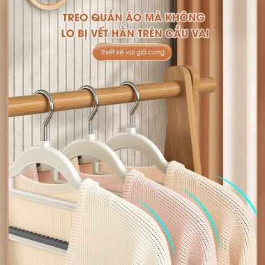 Combo 20 móc treo quần áo đa năng, chống trượt xoay 360, nhựa cao cấp, bền, chịu trọng tải lớn - chỉ 39.000₫