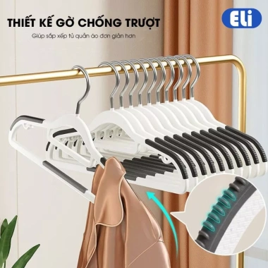 Combo 20 móc treo quần áo đa năng, chống trượt xoay 360 nhựa cao cấp, chịu tải nặng, bền bỉ - Giá chỉ 40.000đ