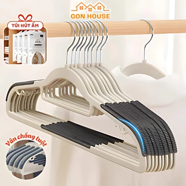 Combo 20 móc treo quần áo GONHOUSE chống trượt, xoay 360 đa năng, nhựa cao cấp bền bì - Giá chỉ 44.000₫
