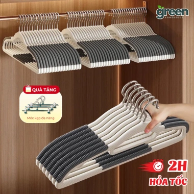 Combo 20 móc treo quần áo GONHOUSE chống trượt, xoay 360 đa năng, nhựa cao cấp bền bì - Giá chỉ 44.000₫