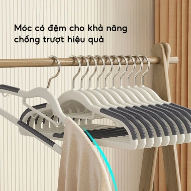 Combo 20 Móc Treo Quần Áo JYoohome Chống Trượt Xoay 360 Nhựa Dẻo, Chịu Lực