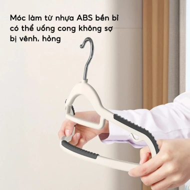 Combo 20 Móc Treo Quần Áo JYoohome Chống Trượt Xoay 360 Nhựa Dẻo, Chịu Lực