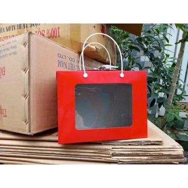 Combo 20 MS Hộp Q7 Kraft Đỏ Tết - Hộp giấy quà bánh mứt, khô gà, 2 hủ nhựa 1,5L, 2kg - Giá chỉ 159.000₫ 5