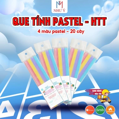 Combo 20 Que Tính Pastel - HTT 4 Màu, Giá chỉ 12.000đ, Tô màu tươi sáng