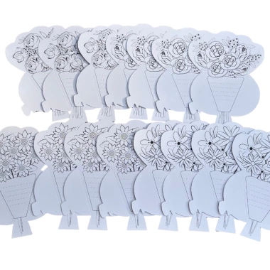 Combo 20 thiệp hoa thủ công tô màu cho bé - Thiệp viết lời chúc 20/10 20/11 8/3 - Giá 30.000, giảm còn 24.000