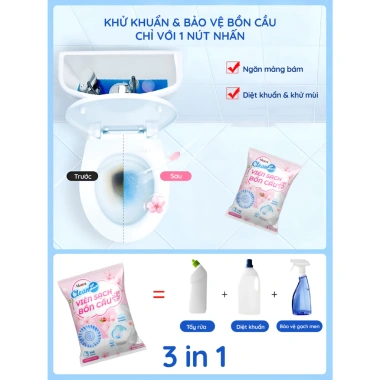 Combo 20 viên CleanZ Aikomi - Khử mùi, diệt khuẩn, làm thơm bồn cầu 5