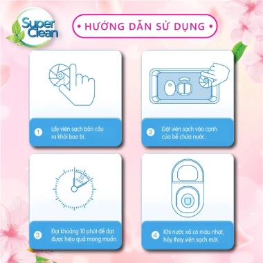 Combo 20 Viên Sạch + 4 Viên và 1 Chai Sạch Bồn Cầu Super Clean - Giảm giá MPS 4