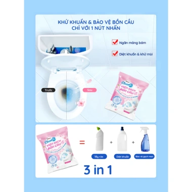 Combo 20 viên thả bồn cầu CleanZ giảm mảng bám diệt khuẩn khử mùi hôi 99.000 VND 3