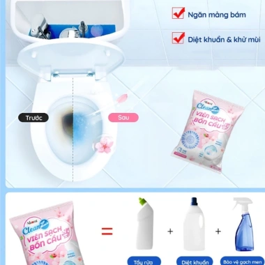 Combo 20 viên thả bồn cầu GETO - Khử mùi, tẩy sạch, chai xanh thơm mát, đặt toilet chỉ 82.000₫