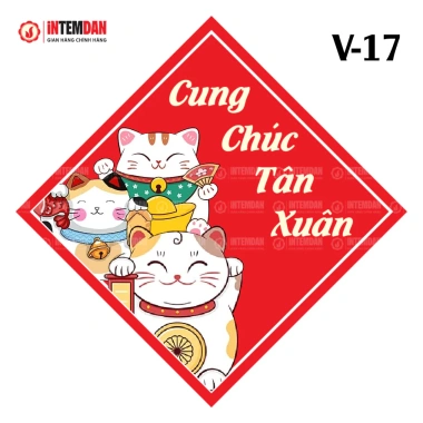 Combo 200 tem Tết Vinh Liên - Dán lọ hạt, dưa, bánh chưng - Hình vuông, 60.000đ