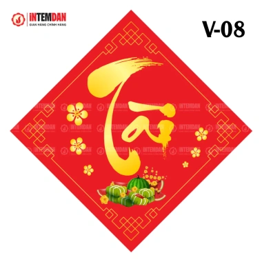 Combo 200 Tem Tết Vinh Liên - Dán Lọ Hạt, Giỏ Quà, Dưa, Bánh Chưng, Hình Vuông, Giá 60k