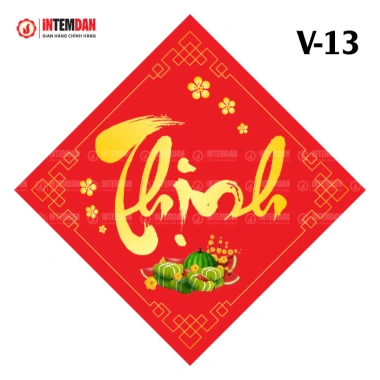 Combo 200 Tem Tết Vinh Liên - Dán Lọ Hạt, Giỏ Quà, Dưa, Bánh Chưng, Hình Vuông, Giá 60k