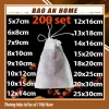 Combo 200 túi lọc trà thảo dược không dệt dây rút đa kích thước, giá sỉ 30.000₫