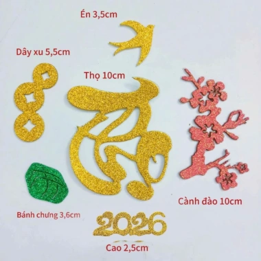 Combo 2.026 Chữ Dán Thư Pháp + Phụ Kiện Dán Dưa Dừa Bưởi Trang Trí Tết Giá 18k 10 Combo 2.026 Chữ Dán Thư Pháp + Phụ Kiện Dán Dưa Dừa Bưởi Trang Trí Tết Giá 18k 10