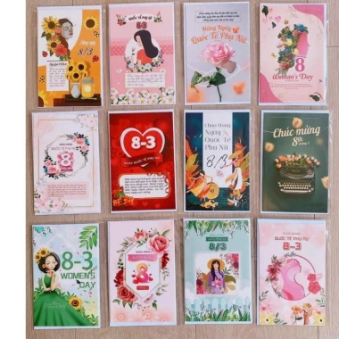 Combo 20thiep Thiệp 20/10 20/11 8/3 Best Wishes dày cứng gập 10x15 cm kèm phong bì Giá 24.000₫