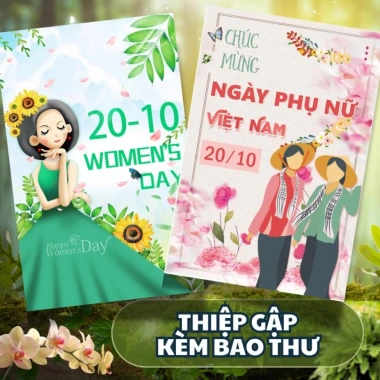 Combo 20thiep Thiệp 20/10 20/11 8/3 Best Wishes dày cứng gập 10x15 cm kèm phong bì Giá 24.000₫