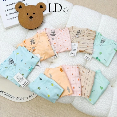 Combo 2/3/5 Bộ Dài Trơn Khuy Cài Chéo Thu-Đông Quảng Châu Dành Cho Bé Giá 85.500₫ 8