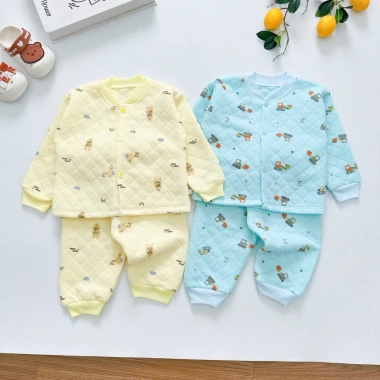 Combo 2/3/5 Bộ Xốp Dài Tay Trần Bông 5 Màu Dành Cho Bé Trai & Bé Gái Giá 81.926₫