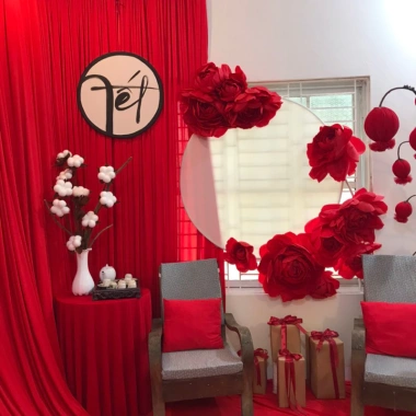 Combo 23m Rèm Đỏ May Sẵn - Trang Trí Tết Sang Trọng Đặc Biệt Giá 800k
