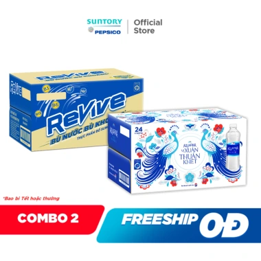 Combo 24 chai Revive + 24 chai Aquafina 500ml - Giá chỉ 345.000, tiết kiệm ngay!