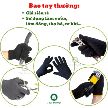 Combo 24 đôi bao tay lao động gai chống nước, thoải mái - dùng cho vườn, hồ, sửa chữa, 69.000₫