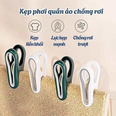 Combo 24 móc kẹp đa năng liền khối hình giọt nước, chống trơn trượt, nhựa cao cấp CozyHome - Giá chỉ 64.000₫