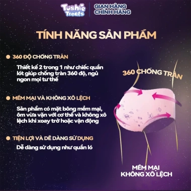 Combo 25 miếng Tushie Treats - Quần băng vệ sinh siêu mềm, siêu thấm M-XL 35-90kg 3 Combo 25 miếng Tushie Treats - Quần băng vệ sinh siêu mềm, siêu thấm M-XL 35-90kg 3