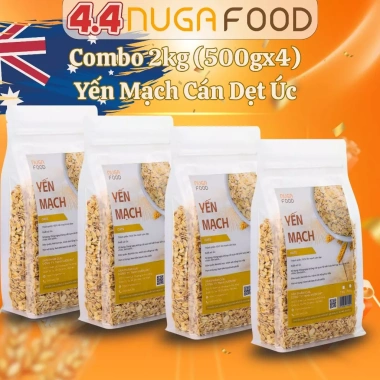 Combo 2kg Hạt Yến Mạch Cán Dẹt Nhập Khẩu Úc NUGAFOOD – Oatmeal, Oatnight Ăn Kiêng Giá 225.890₫