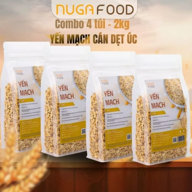Combo 2kg Hạt Yến Mạch Cán Dẹt Nhập Khẩu Úc NUGAFOOD – Oatmeal, Oatnight Ăn Kiêng Giá 225.890₫