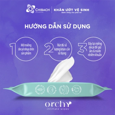 Combo 3 & 6 Gói Khăn Ướt Vệ Sinh Phụ Nữ Orchy - Êm Mềm Dưỡng Ẩm, Sạch Thoáng, Khử Mùi - Giá ưu đãi 70.200 VND 8