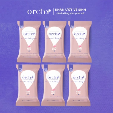 Combo 3 & 6 Gói Khăn Ướt Vệ Sinh Phụ Nữ Orchy - Êm Mềm Dưỡng Ẩm, Sạch Thoáng, Khử Mùi - Giá ưu đãi 70.200 VND 10