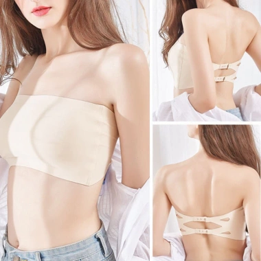 Combo 3 Áo Bra Không Dây Cài Sau Chống Tuột - Set 3 Áo Lót Không Gọng Đúc Su Mát Mịn AMYBRA B8.883 Giá 138k