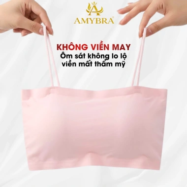 Combo 3 Áo Bra Su Đúc 2 Mềm Mịn Không Lộ Viền - Áo 2 Dây Mút Tháo Rời AMYBRA B8.881 127k