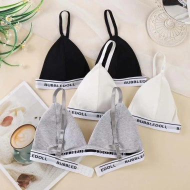 Combo 3 Áo Mút Mỏng Viền Chữ Cá Tính - 2 Mảnh Tam Giác AMYBRA B3.009 Giá 180k