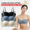 Combo 3 Áo Ngực Cup Ngang Ôm Ngực Chống Tuột – Set 3 Áo Lót Không Dây Mút Mỏng Cotton AMYBRA A630 240k