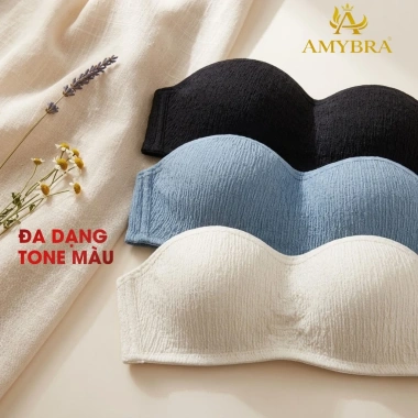 Combo 3 Áo Ngực Cup Ngang Ôm Ngực Chống Tuột – Set 3 Áo Lót Không Dây Mút Mỏng Cotton AMYBRA A630 240k
