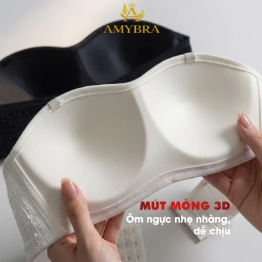 Combo 3 Áo Ngực Cup Ngang Ôm Ngực Chống Tuột – Set 3 Áo Lót Không Dây Mút Mỏng Cotton AMYBRA A630 240k