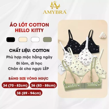 Combo 3 Áo Ngực Không Gọng Mút Liền Cotton Họa Tiết Dễ Thương Giá Chỉ 245.000 VND