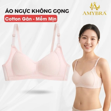 Combo 3 Áo Ngực Không Gọng Mút Mỏng Nâng Đỡ Nhẹ, Cotton Mềm Không Hằn - AMYBRA A414 189k