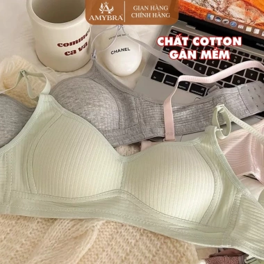 Combo 3 Áo Ngực Không Gọng Mút Mỏng Nâng Đỡ Nhẹ, Cotton Mềm Không Hằn - AMYBRA A414 189k