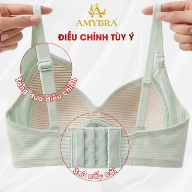 Combo 3 Áo Ngực Không Gọng Mút Mỏng Nâng Đỡ Nhẹ, Cotton Mềm Không Hằn - AMYBRA A414 189k