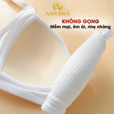 Combo 3 Áo Ngực Không Gọng Mút Mỏng Nâng Đỡ Nhẹ, Cotton Mềm Không Hằn - AMYBRA A414 189k