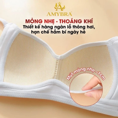 Combo 3 Áo Ngực Không Gọng Mút Mỏng Nâng Đỡ Nhẹ, Cotton Mềm Không Hằn - AMYBRA A414 189k 9 Combo 3 Áo Ngực Không Gọng Mút Mỏng Nâng Đỡ Nhẹ, Cotton Mềm Không Hằn - AMYBRA A414 189k 9