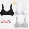 Combo 3 Áo Ngực Không Gọng Mút Mỏng Nâng Đỡ Nhẹ, Cotton Mềm Không Hằn - AMYBRA A414 189k 10