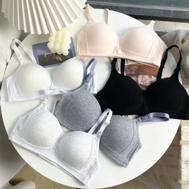 Combo 3 Áo Ngực Nữ Không Gọng Cotton Thoáng Mát - Set 3 Áo Lót Mút Mỏng Quai 3 Nấc Cài AMYBRA A838 Giá 220k 2