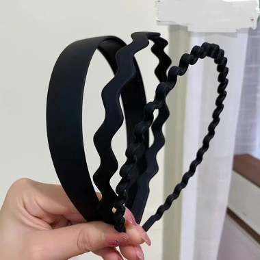 Combo 3 băng đô bờm cài tóc nam nữ màu đen - Đa dạng kiểu, giảm còn 16.000