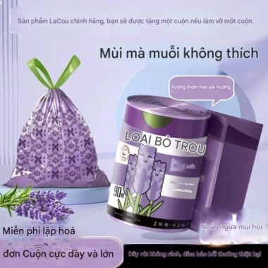 Combo 3 bìch 150 túi đựng rác hương Lavender xua đuổi ruồi muỗi - Siêu dai, có dây rút, giá 14.999 VND