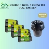 Combo 3 Bịch (9 Cuộn) Túi Rác Tự Phân Hủy Đen 55x65cm – Thân Thiện Môi Trường, 12.500₫