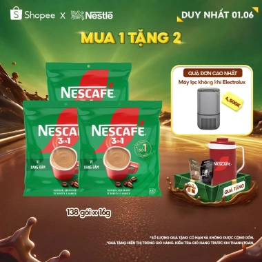 Combo 3 Bịch Cà Phê Hòa Tan NESCAFÉ Vị Rang Đậm 46 Gói – Đậm Thơm Hoàn Hảo, Giá 505.000₫