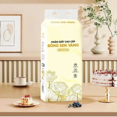 Combo 3 Bịch Khăn Giấy Rút Bao Bì Mới + 200c Khẩu Trang 5D Bông Sen Vàng và 2 Móc Treo Tường - Giá Ưu Đãi 160k